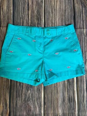 Vineyard Vines Teal Embroidered Whale Bermuda Shorts (0019)